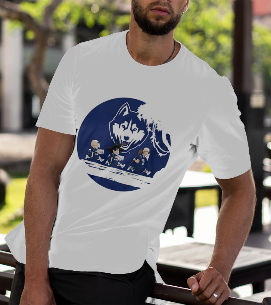 Uconn Huskies Meets Dragon Ball Characters Fusion T-Shirt
