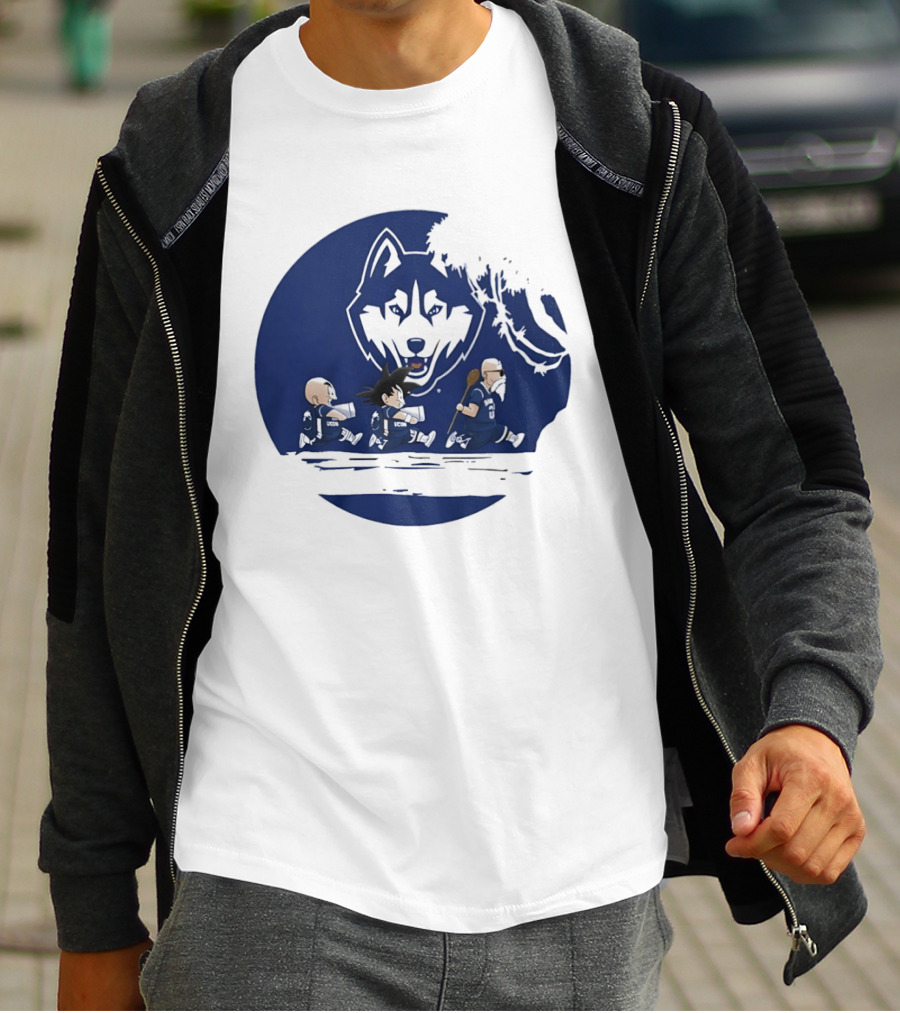 Uconn Huskies Meets Dragon Ball Characters Fusion T-Shirt