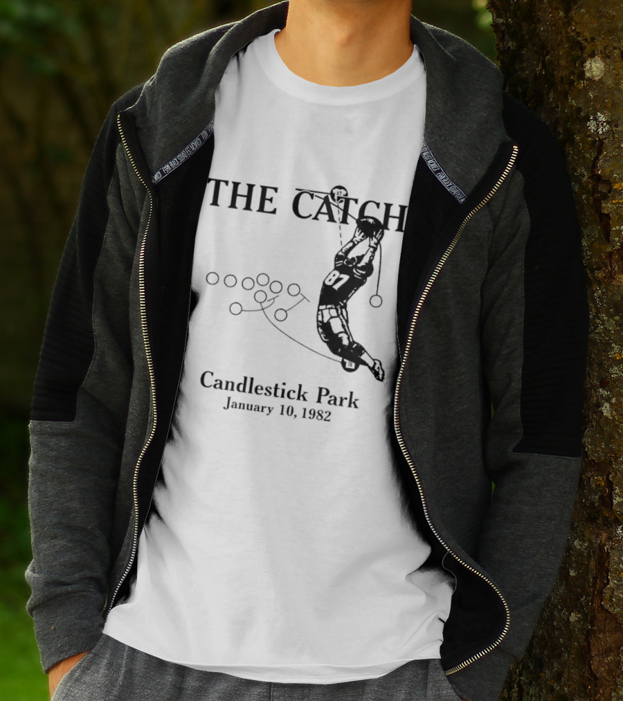 The Catch San Francisco 49ers Dwight Clark Candlestick Park January 10th 1982 Iconic Moment T-Shirt