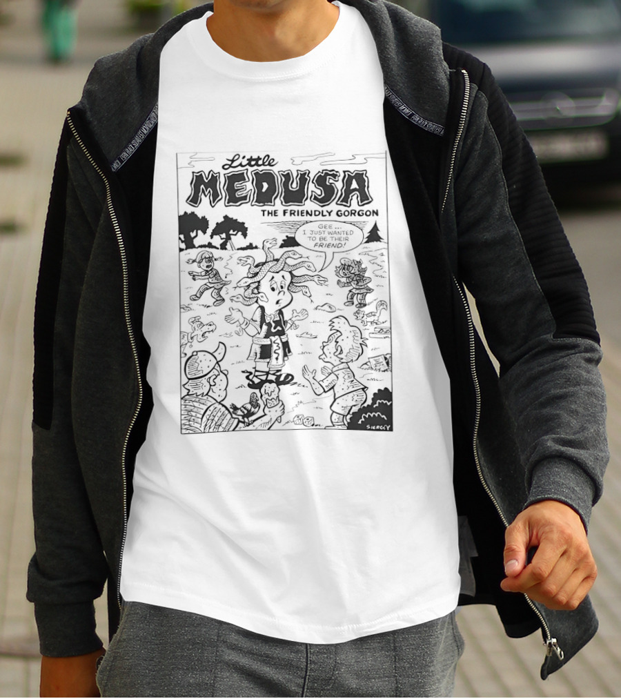 Little Medusa The Friendly Gorgon Comic Style Adventure With Friends T-Shirt