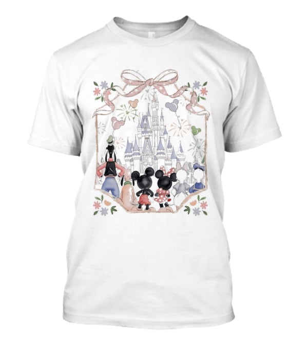 Family Mickey Cartoon Castle Fireworks Most Magical Place On Earth T-Shirt