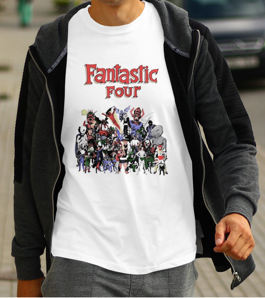 Fantastic Four Comic Characters Assembly T-Shirt