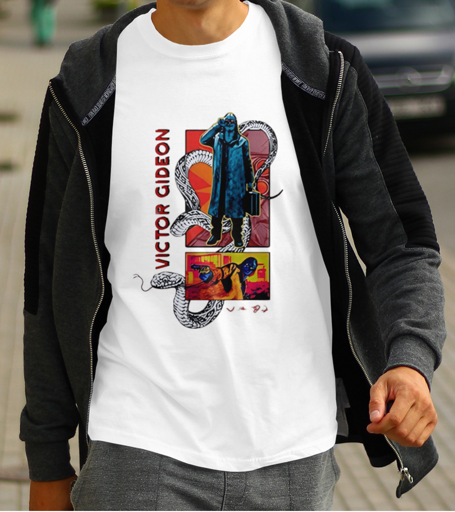Victor Gideon Dramatic Snake And Mysterious Figures T-Shirt