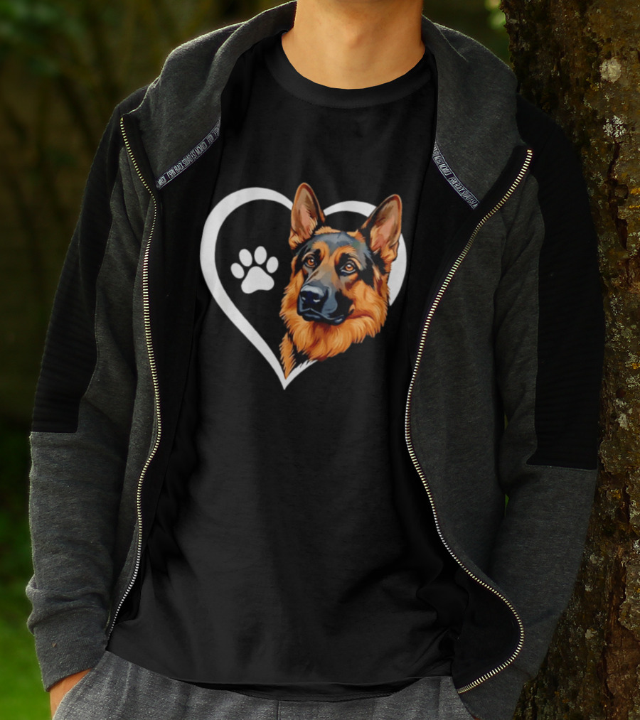 German Shepherd Heart Paw T-Shirt