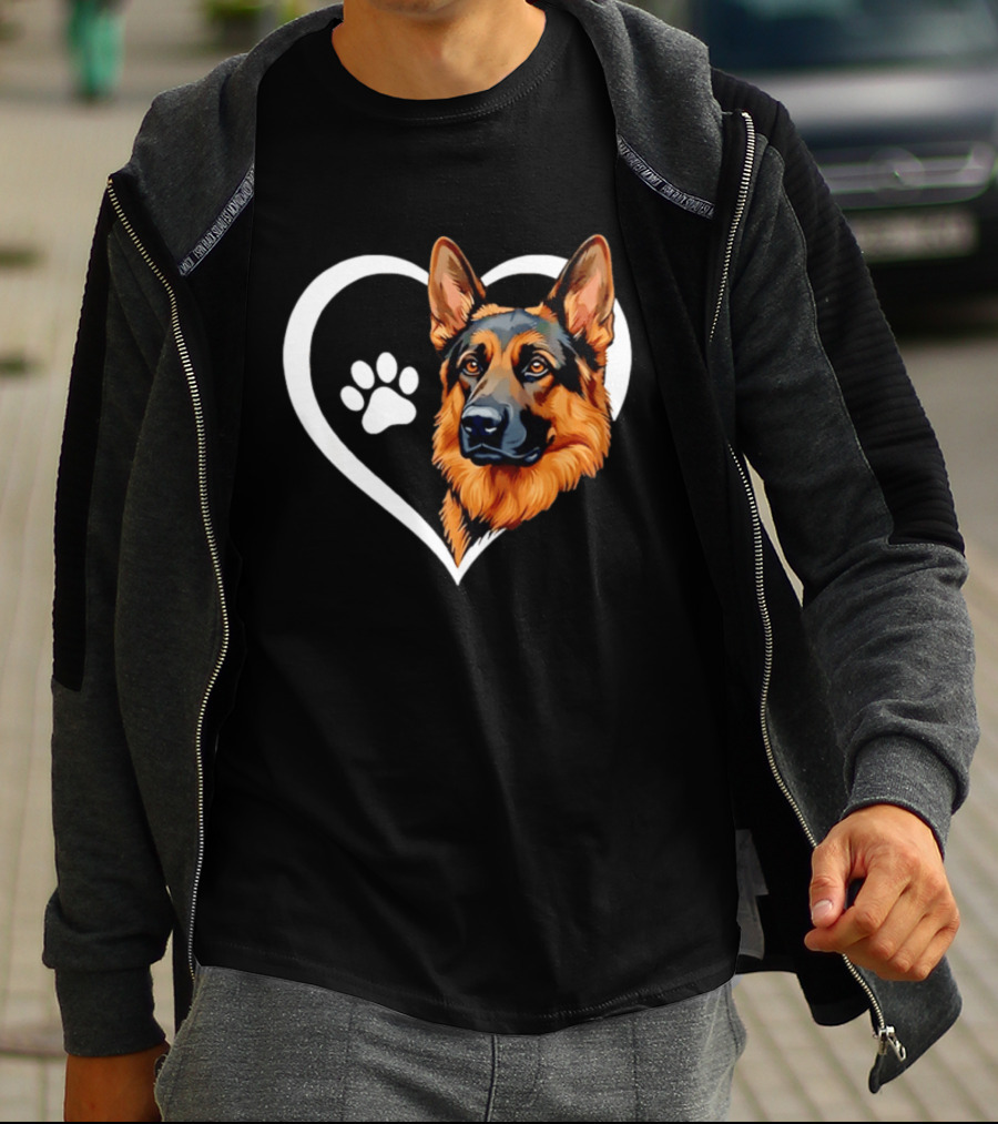 German Shepherd Heart Paw T-Shirt