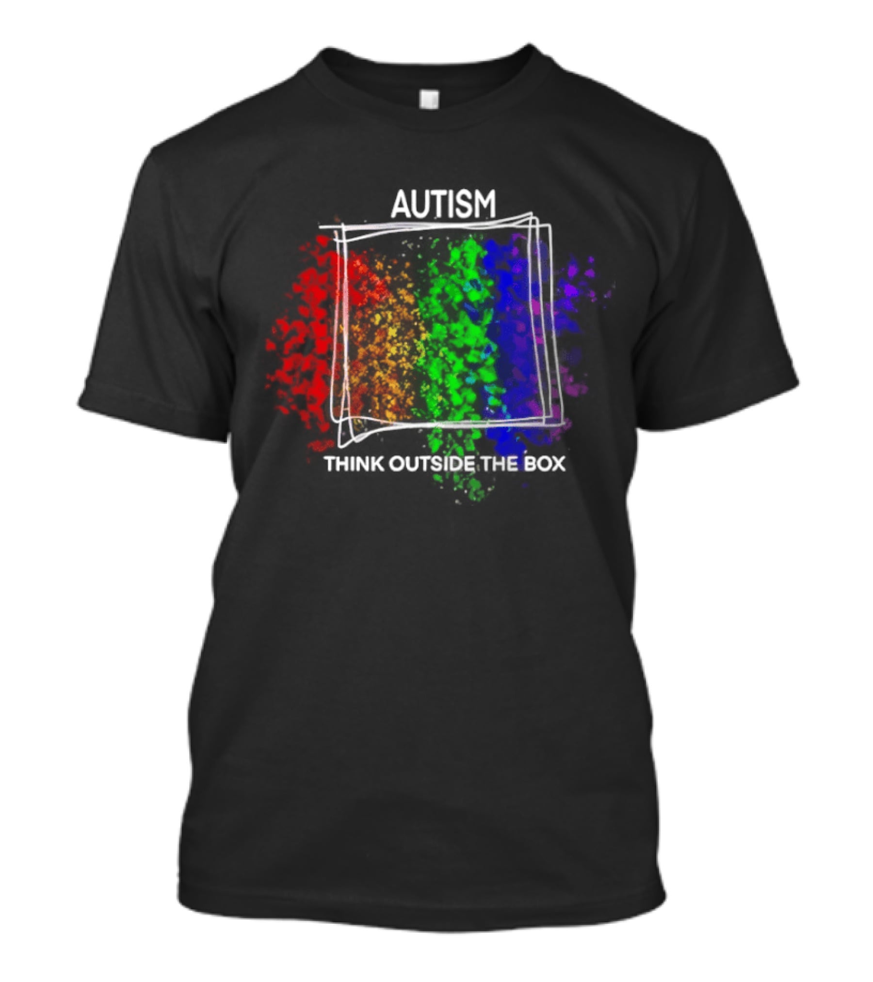 Autism Spectrum Puzzle Think Outside The Box Colorful Awareness T-Shirt