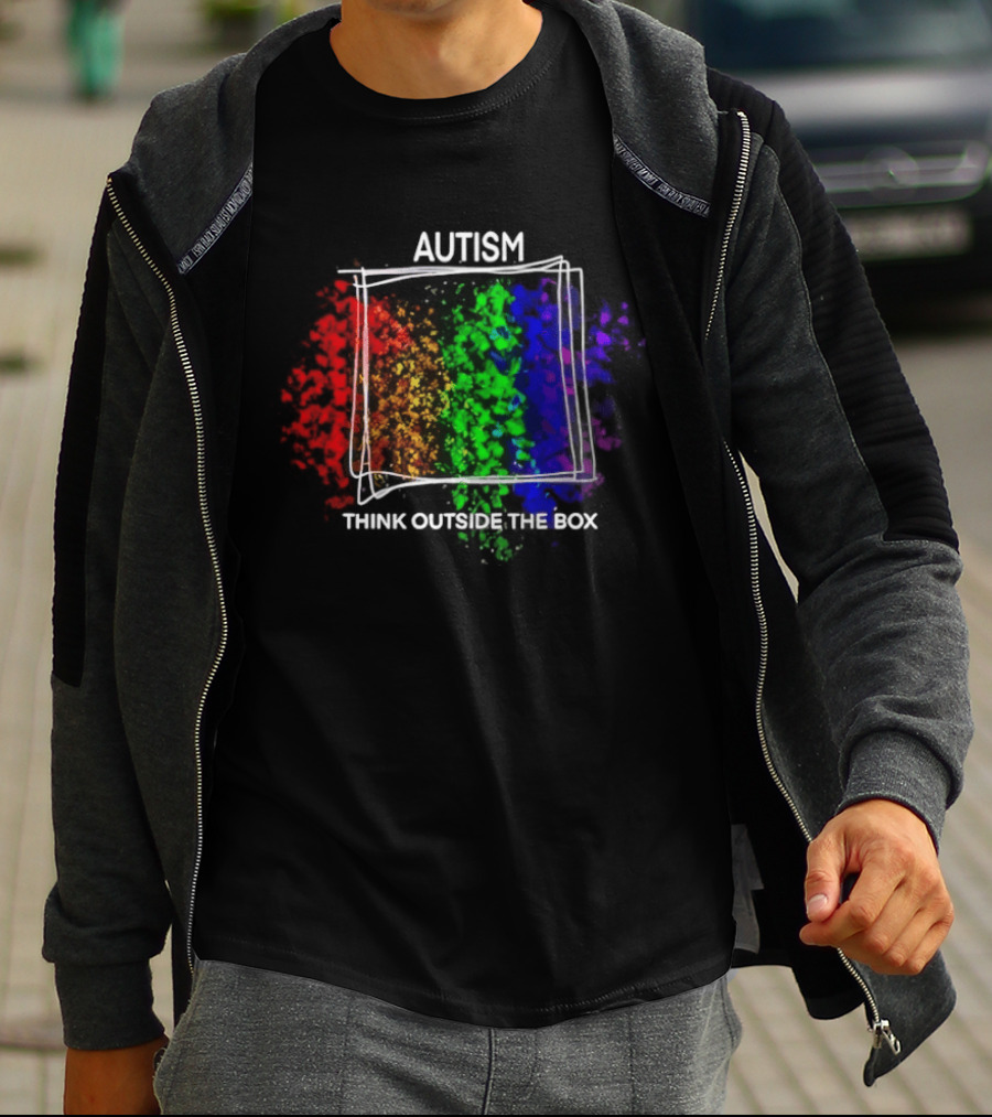 Autism Spectrum Puzzle Think Outside The Box Colorful Awareness T-Shirt