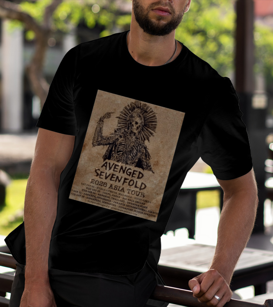 Avenged Sevenfold 2026 Asia Tour Kuala Lumpur Tokyo Bangkok Jakarta Singapore T-Shirt
