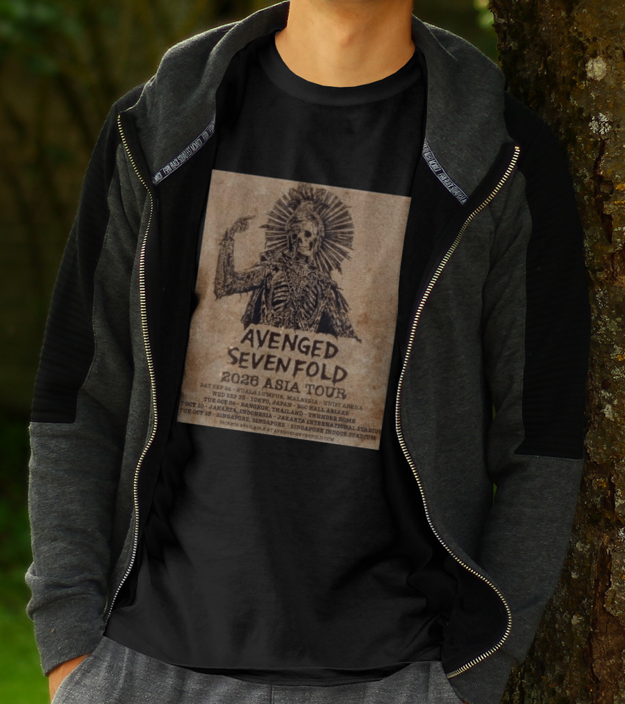Avenged Sevenfold 2026 Asia Tour Kuala Lumpur Tokyo Bangkok Jakarta Singapore T-Shirt