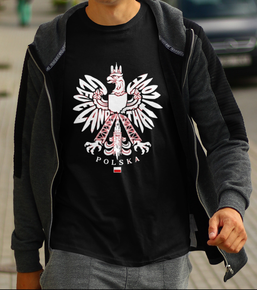 Cleveland Polska Eagle Emblem With Polish Flag And Tower T-Shirt