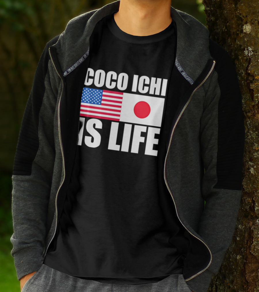 Coco Ichi Is Life USA And Japan Flag T-Shirt