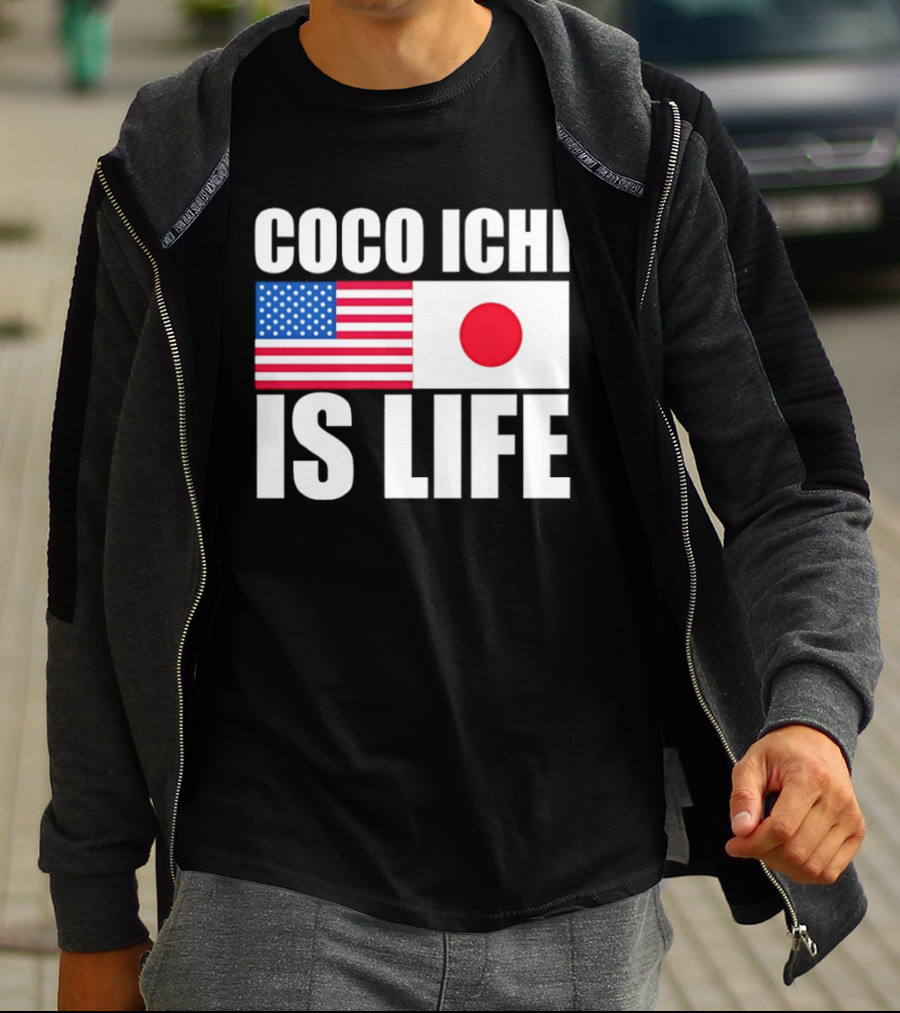 Coco Ichi Is Life USA And Japan Flag T-Shirt