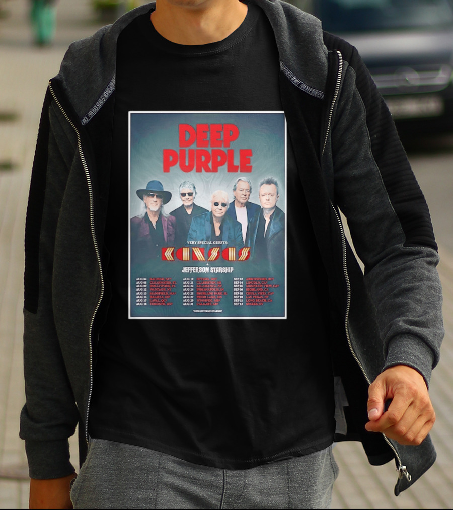 Deep Purple Tour 2026 Featuring Kansas Jefferson Starship North America Dates T-Shirt