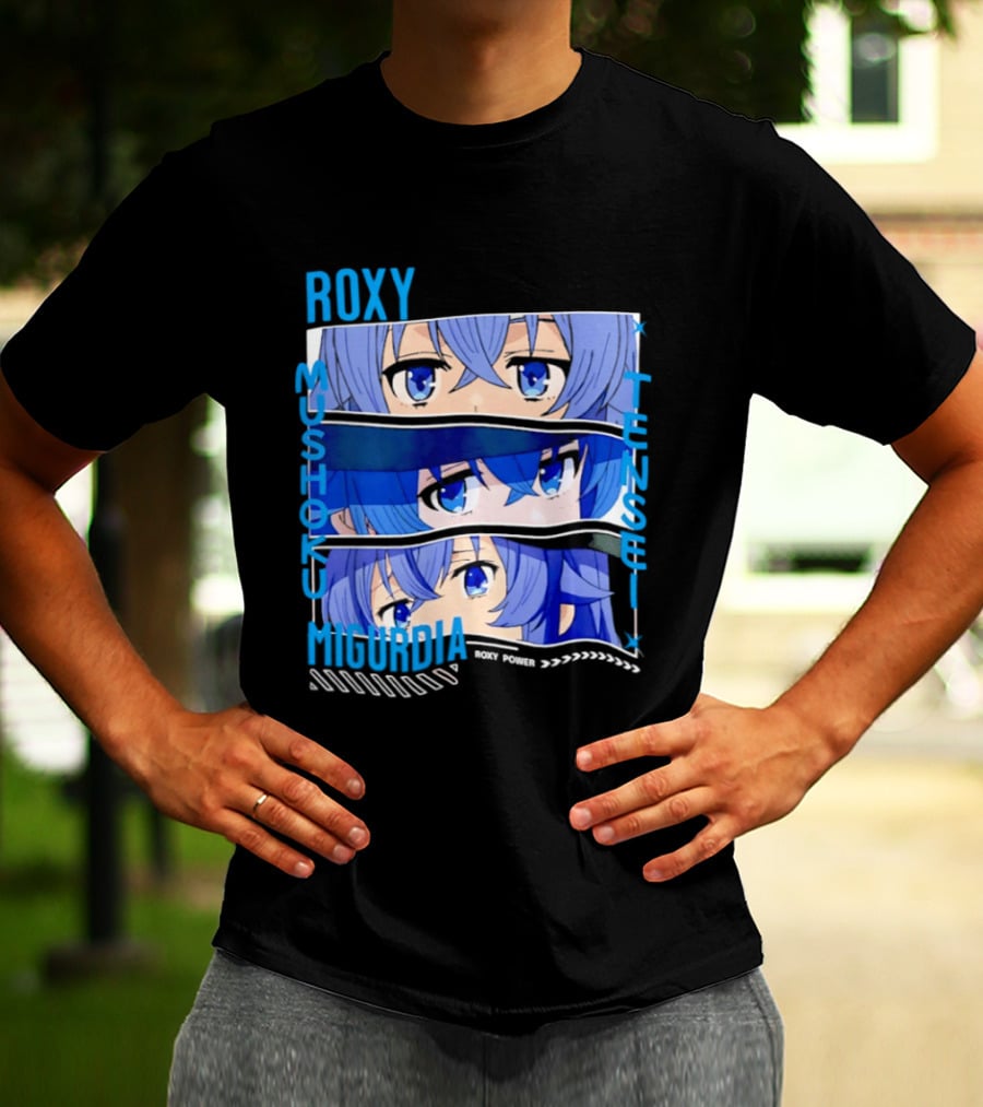 Roxy Mushoku Tensei Migurdia Anime Blue Character Eyes T-Shirt
