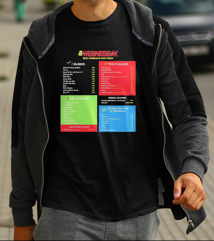 Wednesday Best Combos In Haw Creek Twin Plagues Rat Saw God Release T-Shirt