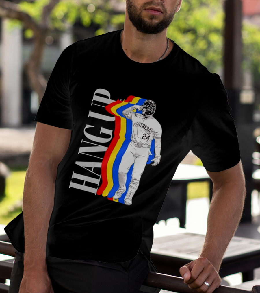 Willson Contreras 24 Hang Up Baseball Art With Colorful Stripes T-Shirt