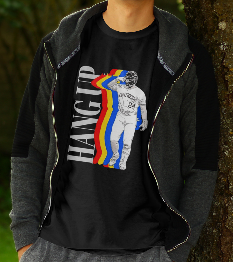 Willson Contreras 24 Hang Up Baseball Art With Colorful Stripes T-Shirt
