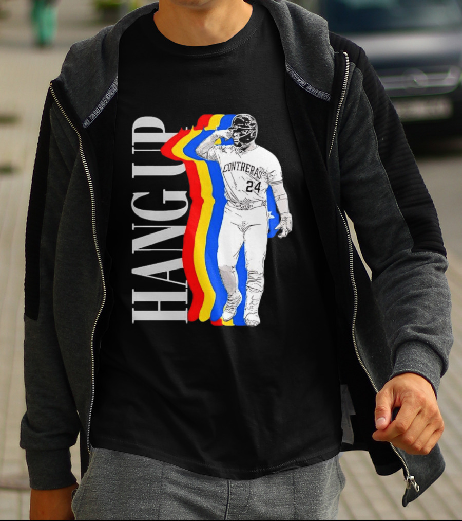 Willson Contreras 24 Hang Up Baseball Art With Colorful Stripes T-Shirt
