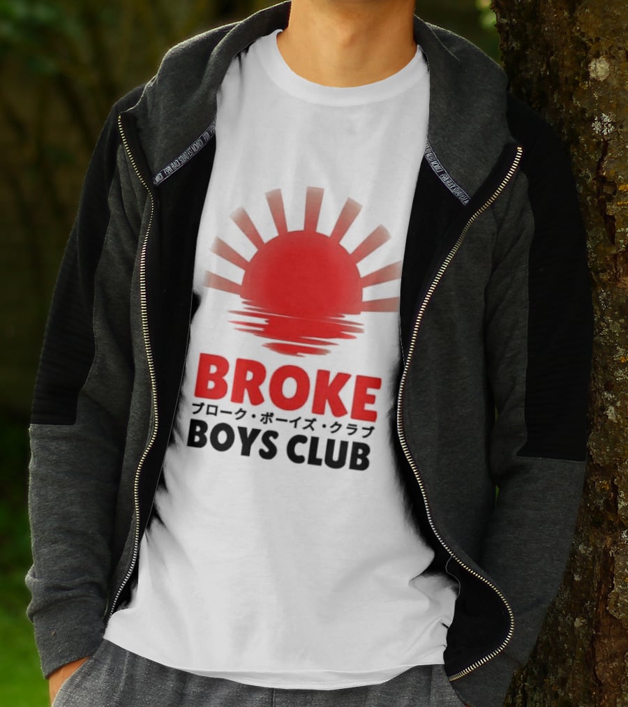 Broke Boys Club Rising Sun Graphic Red And Black T-Shirt