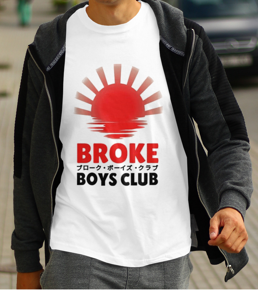 Broke Boys Club Rising Sun Graphic Red And Black T-Shirt