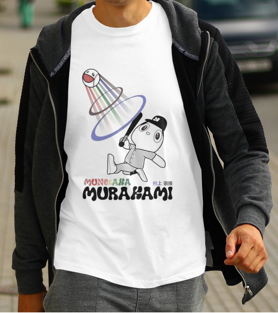 Takashi Murakami Rainbow Baseball Character Playful T-Shirt