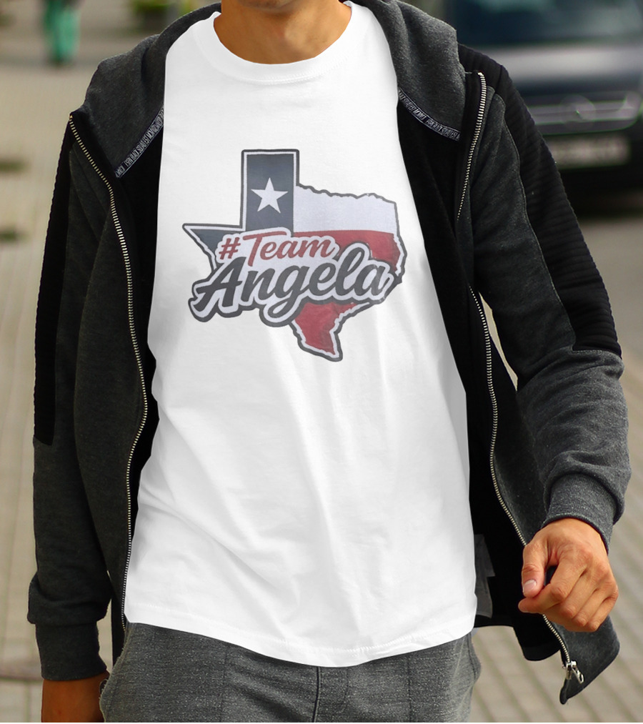 #TeamAngela Texas State Flag Map T-Shirt