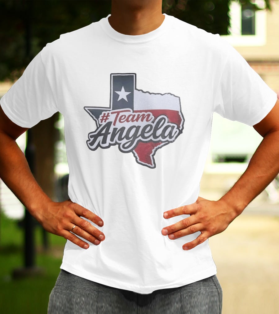 #TeamAngela Texas State Flag Map T-Shirt