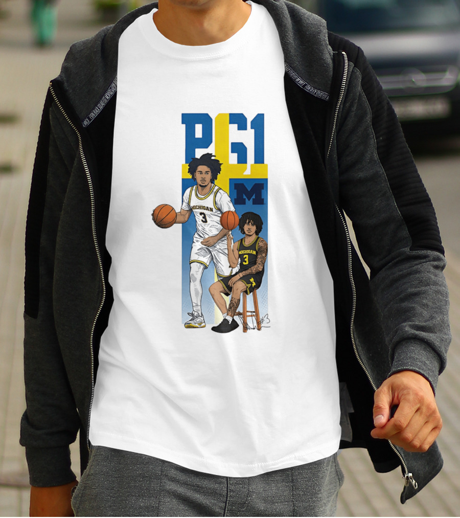 PG1 Elliot Cadeau Michigan Wolverines Basketball M T-Shirt