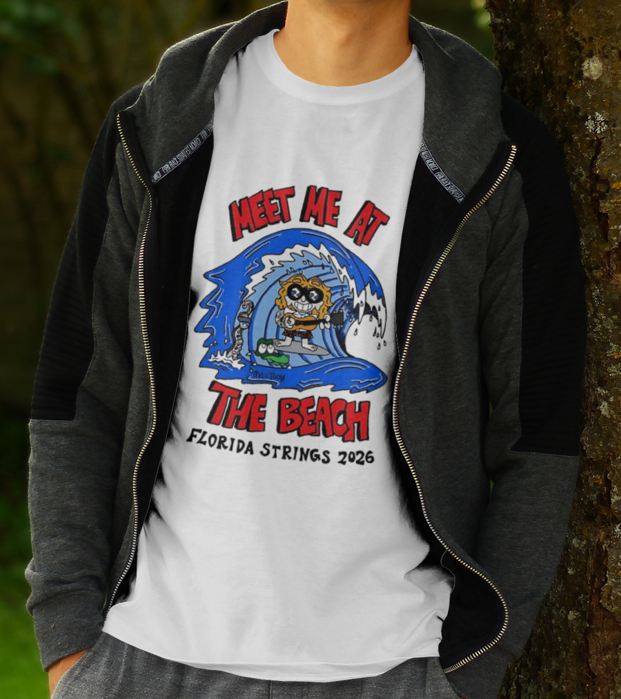 Meet Me At The Beach Florida Strings 2026 Surfing Wave T-Shirt