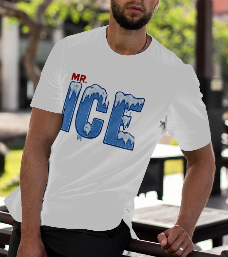 Mr ICE Snow Cover Icy Letters Frosty Winter T-Shirt