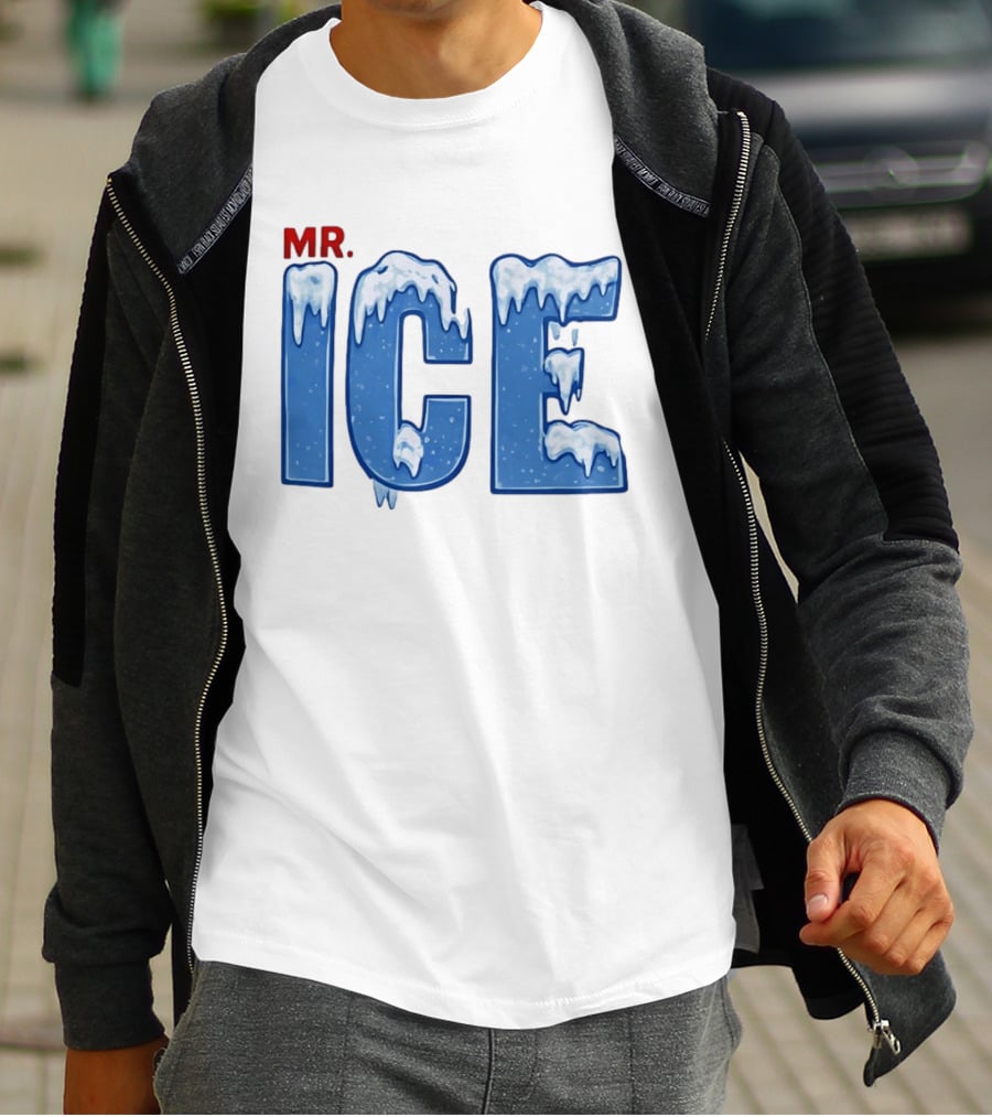 Mr ICE Snow Cover Icy Letters Frosty Winter T-Shirt