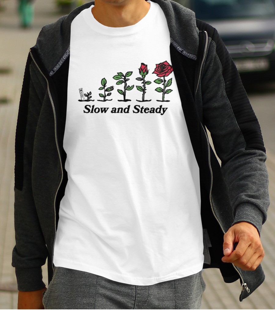Slow And Steady Flower Growth Stages Rose Blossom T-Shirt