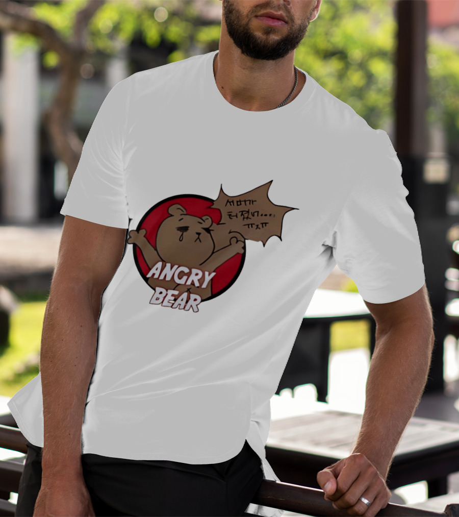 Angry Bear Cartoon Style With Speech Bubble T-Shirt