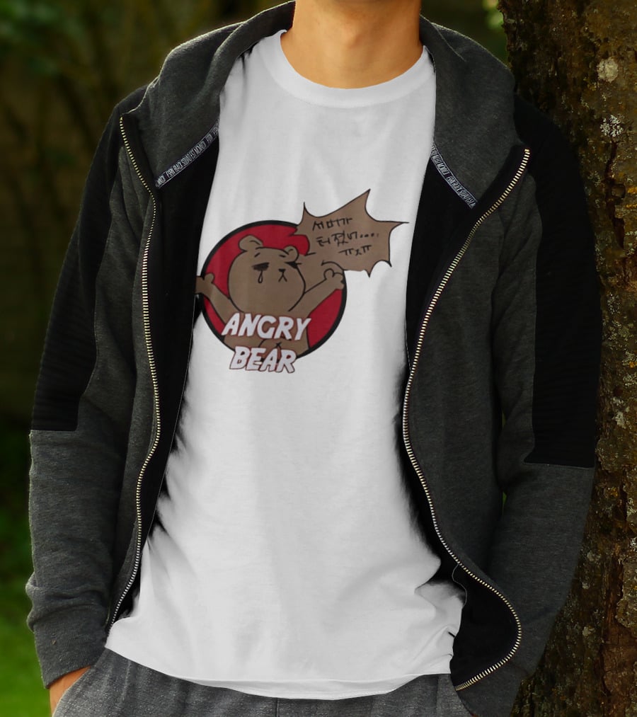Angry Bear Cartoon Style With Speech Bubble T-Shirt