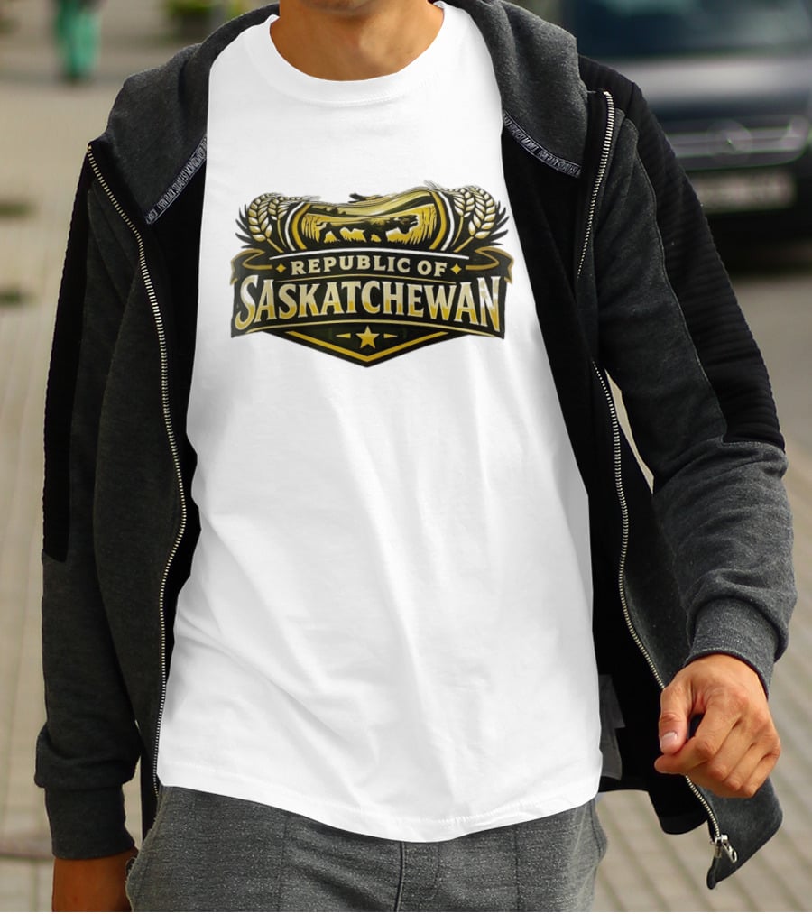 Republic Of Saskatchewan Wheat And Lion T-Shirt