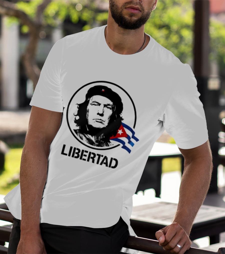 Donald Trump Che Guevara Fusion LIBERTAD Flag Icon Visual T-Shirt