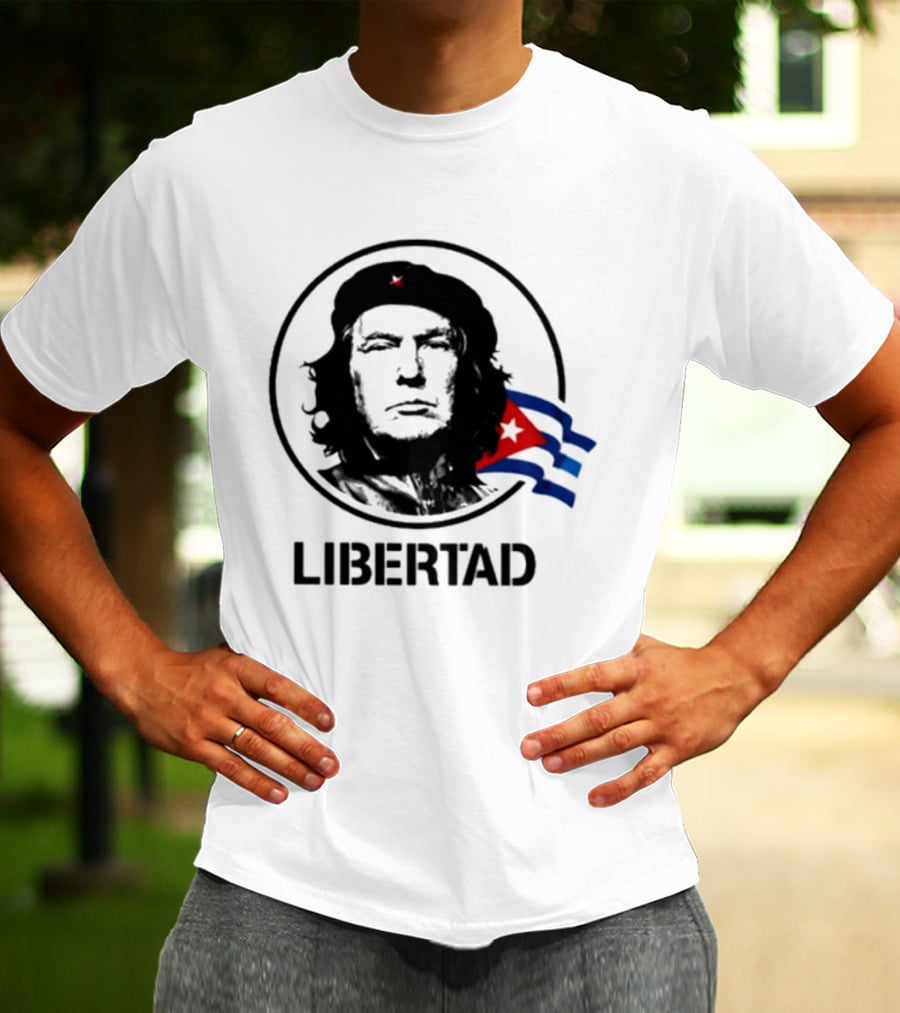 Donald Trump Che Guevara Fusion LIBERTAD Flag Icon Visual T-Shirt