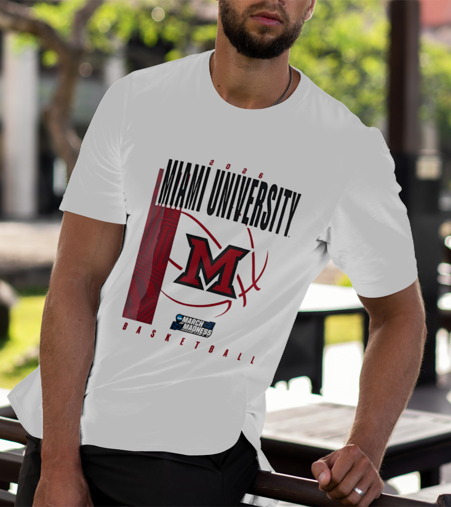 Miami University 2026 RedHawks March Madness Basketball T-Shirt