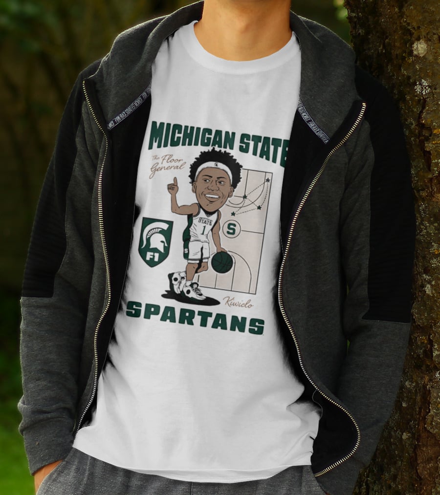 Michigan State Spartans Jeremy Fears Jr The Floor General Caricature T-Shirt