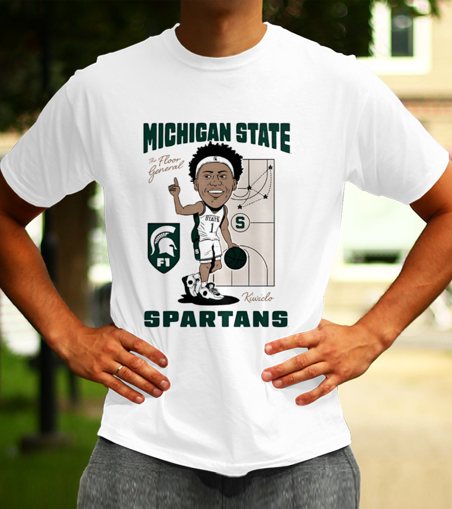 Michigan State Spartans Jeremy Fears Jr The Floor General Caricature T-Shirt