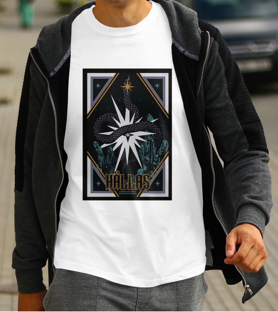 Hällas Berlin Germany Heimathafen Neukölln Tour March 21 2026 Star Snake Eye Crystals T-Shirt