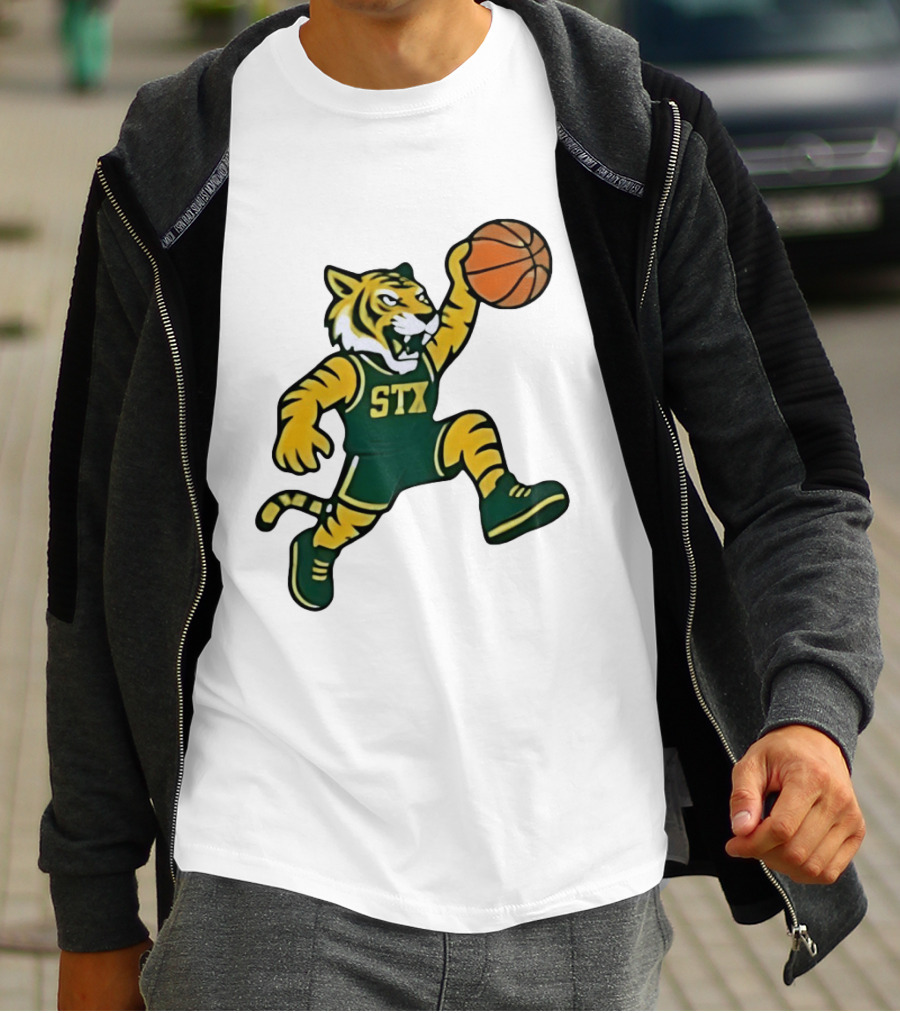 Northern Michigan Wildcats Basketball STX Tiger Dunking T-Shirt