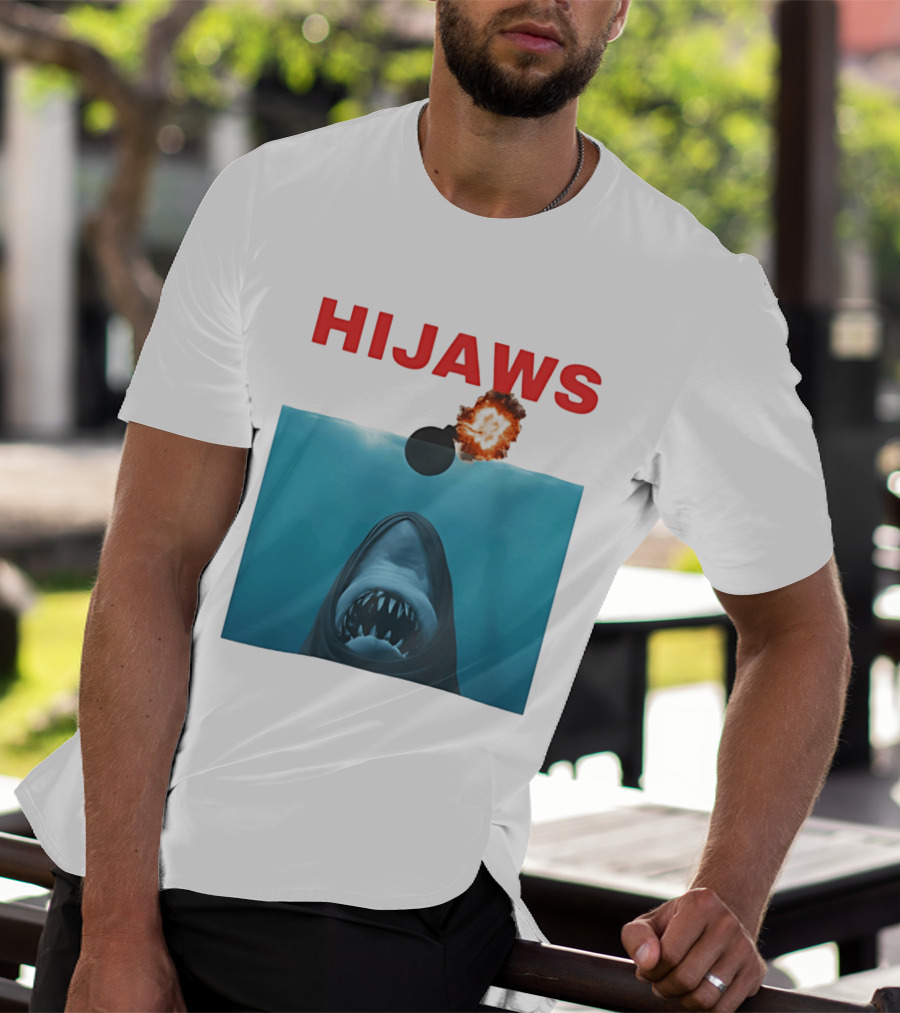 HIJAWS Jaws Bomb Explosion With Shark T-Shirt
