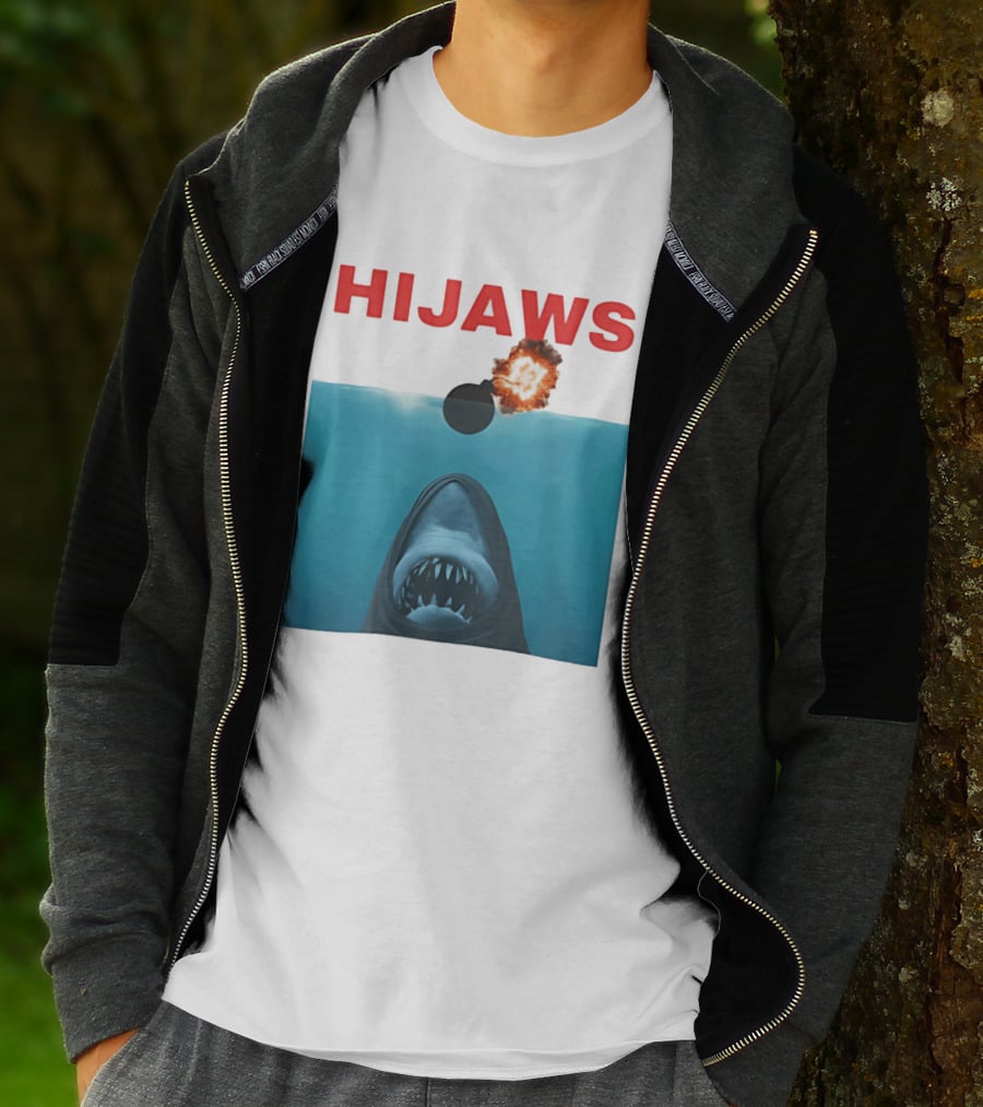 HIJAWS Jaws Bomb Explosion With Shark T-Shirt