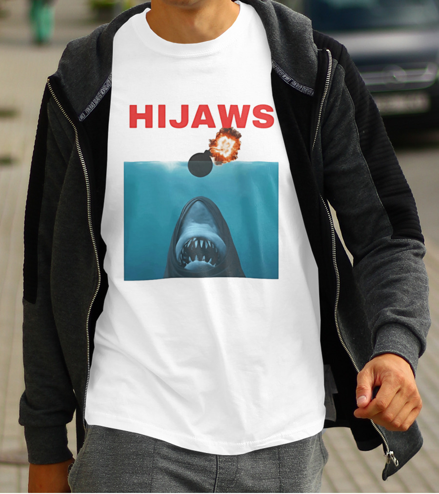 HIJAWS Jaws Bomb Explosion With Shark T-Shirt