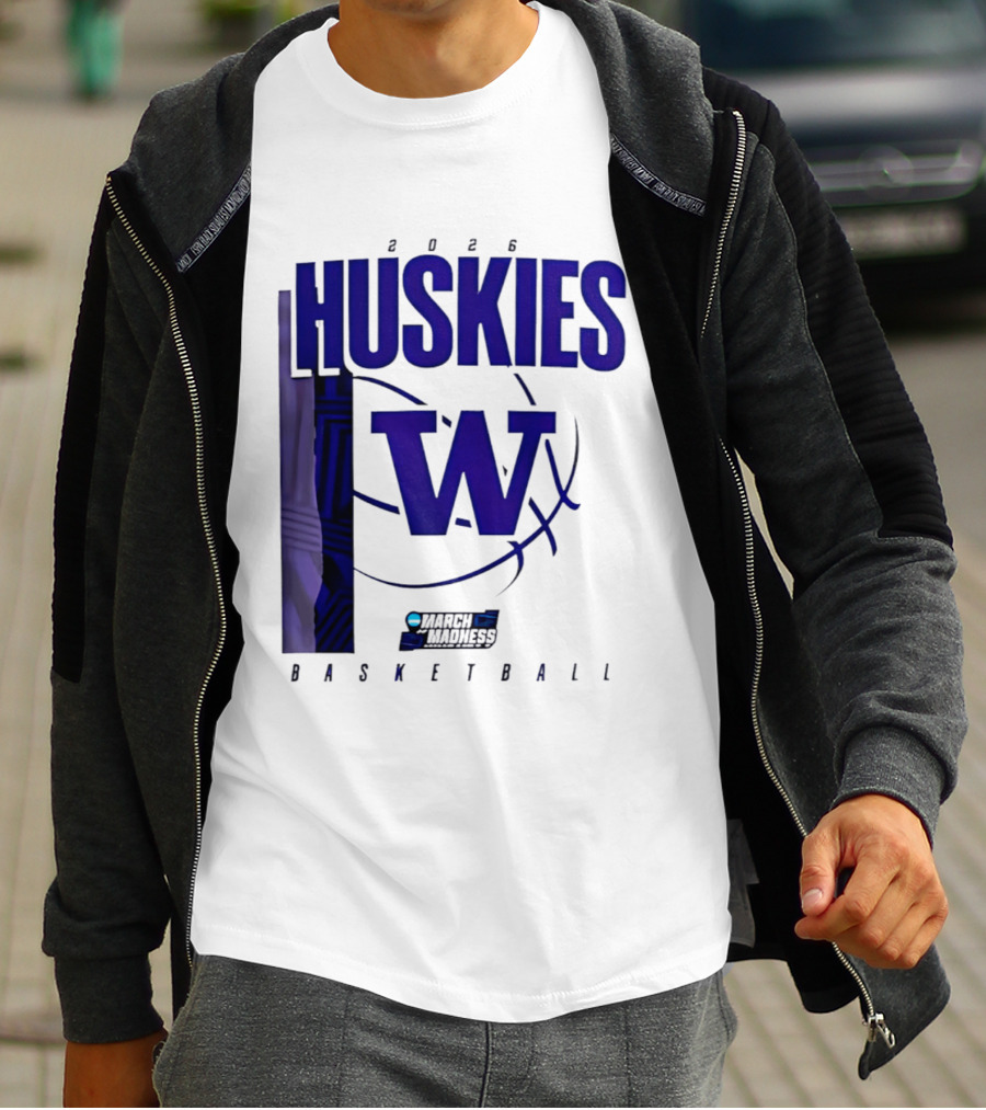 2026 Huskies W March Madness Basketball T-Shirt