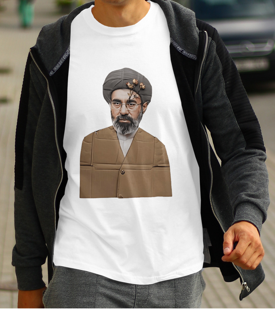 Ali Khamenei Ayatollah Cardboard Art With Flowers T-Shirt