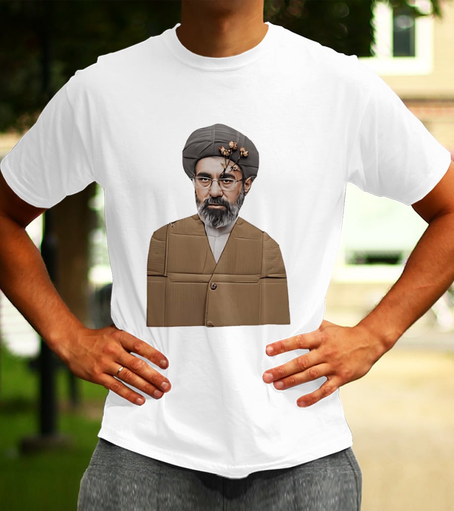 Ali Khamenei Ayatollah Cardboard Art With Flowers T-Shirt