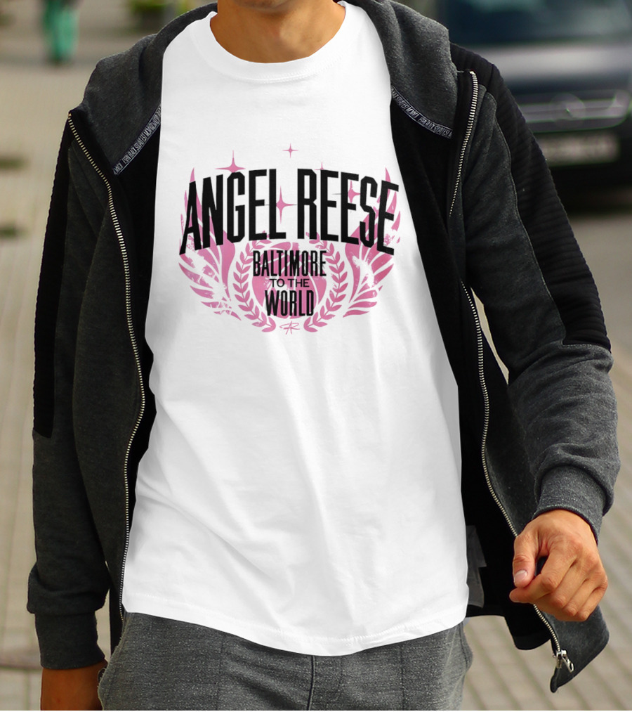 Angel Reese Baltimore To The World Basketball Wings And Stars T-Shirt