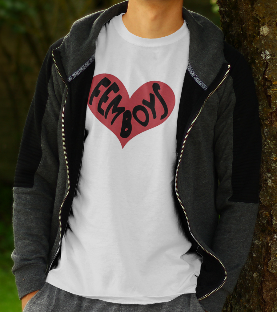 Femboys Heart Shape Bold Letters T-Shirt